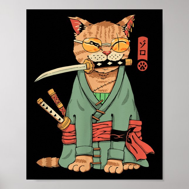 Zoro Cat Warrior Poster (Vorne)