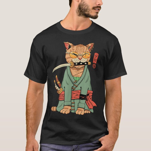 Zoro Cat Warrior T-Shirt (Vorderseite)