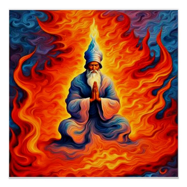 Zoroaster beten in den ewigen Flammen Poster (Vorderseite)