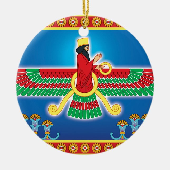 Zoroastrian-Perser Faravahar Keramikornament (Vorne)