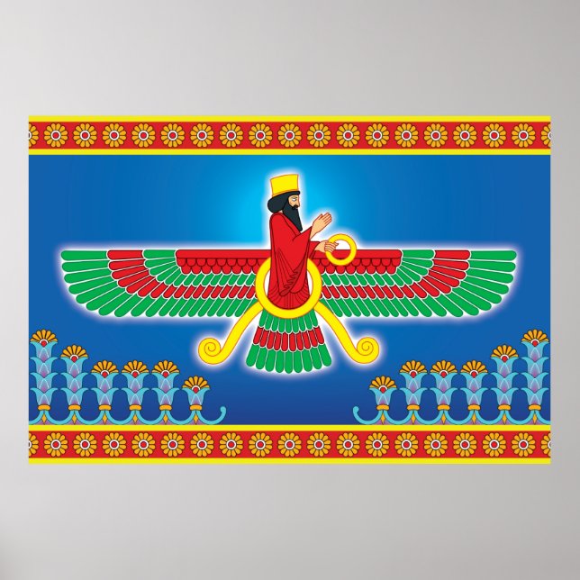 Zoroastrier persischer Faravahar Poster (Vorne)