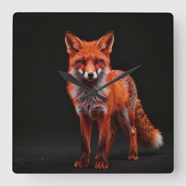 Zorro nocturno quadratische wanduhr (Vorderseite)