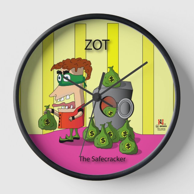 Zot Wall Clock Number 2 - Safecracker Uhr (Vorderseite)
