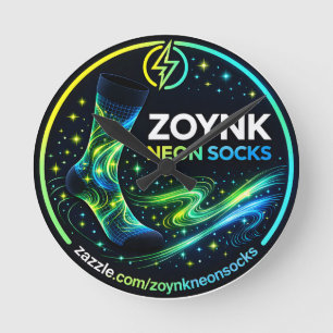 Zoynk Neon Socken Runde Wanduhr