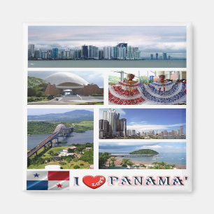zPA002 PANAMA I Liebe, Mosaik, Amerika, Kühlschran Magnet