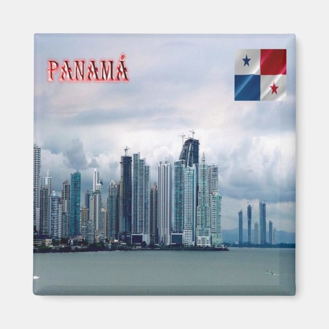 zPA013 PANAMA, Skyline, Amerika, Kühlschrank Magnet (Vorne)