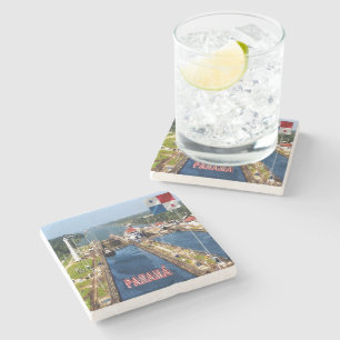 zPA014 PANAMA, CANAL LOCKS, Amerika, Steinuntersetzer