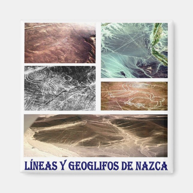 zPE009 PERU, Nazca-Linien und Geoglyphen, Kühlschr Magnet (Vorne)