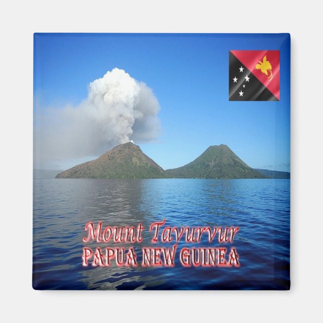 zPG007 MOUNT TAVURVUR, Papua Neue Guinea, Kühlschr Magnet (Vorne)