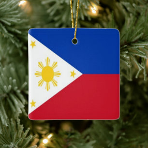 zPH001 Philippine FLAG der Philippinen, Keramikornament