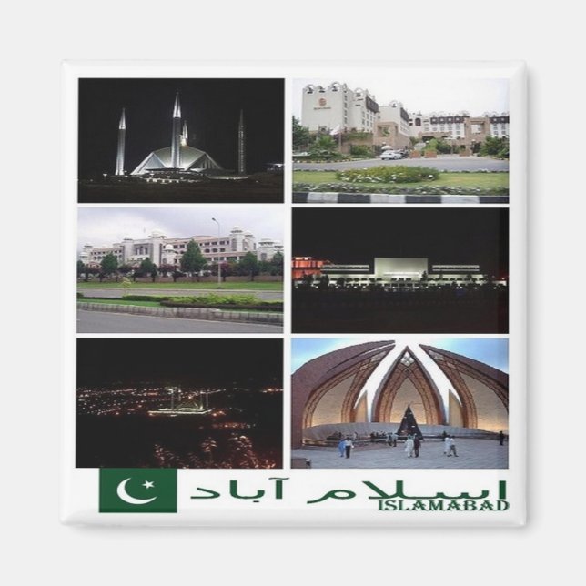 zPK003 Collage of ISLAMABAD, Pakistan Asien, Kühls Magnet (Vorne)