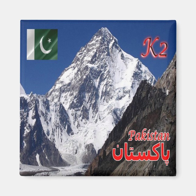 zPK008 PEAK K2, Pakistan, Asien, Kühlschrank Magnet (Vorne)