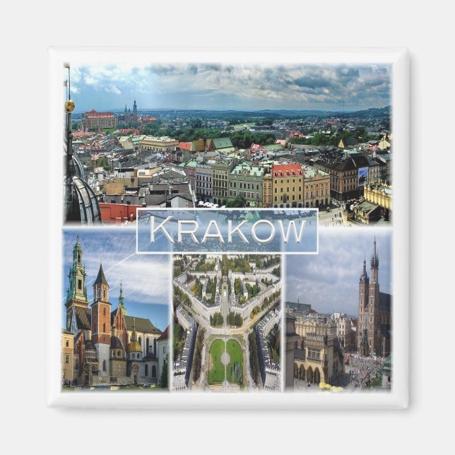 zPL003 KRAKOW, Poland, Europa, Fridge Magnet (Vorne)
