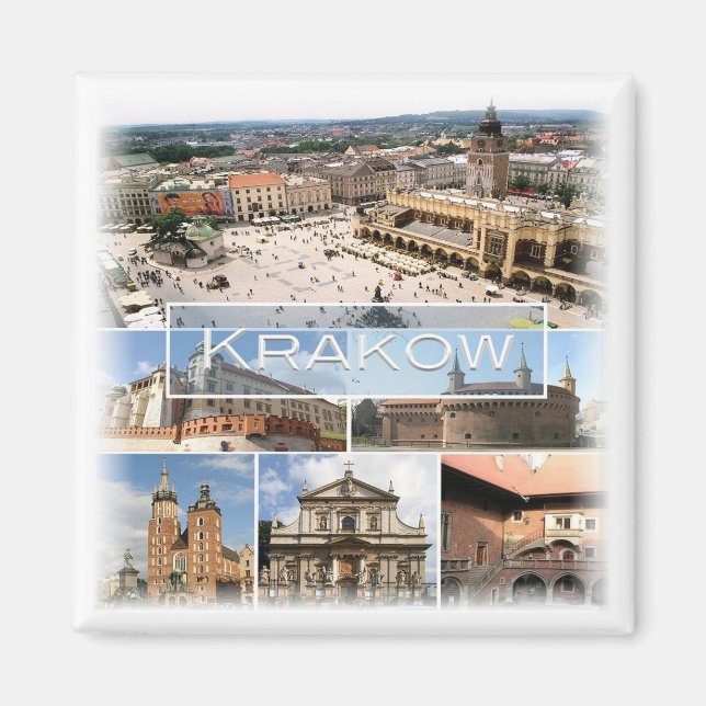 zPL004 KRAKOW, Polen, Europa, Kühlschrank Magnet (Vorne)