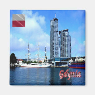 zPL017 GDYNIA panorama, Polen, Europa, Kühlschrank Magnet