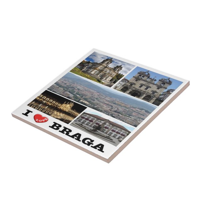 zPT023 BRAGA "I Liebe", Portugal, Europa, Fliese (Seite)