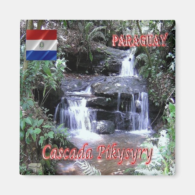 zPY007 PARAGUAY, Pikysyry Waterfall, Kühlschrank Magnet (Vorne)
