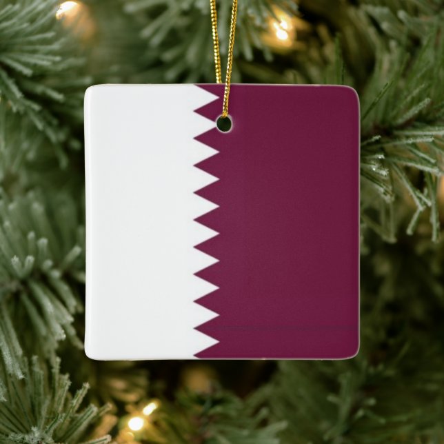 zQA001 Qatari FLAG Qatar, Keramikornament (Baum)