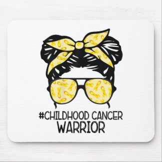 Zqxj Messy Bun Yellow Ribbon Childhood Cancer Warr Mousepad