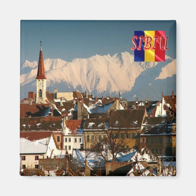 zRO006 SIBIU Panorama, Rumänien, Europa, Kühlschra Magnet (Vorne)