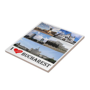 zRO010 BUCHAREST "I Liebe", Rumänien, Fliese