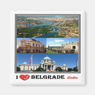 zRS003 BELGRADE "I Liebe", Serbien, Europa, Kühlsc Magnet