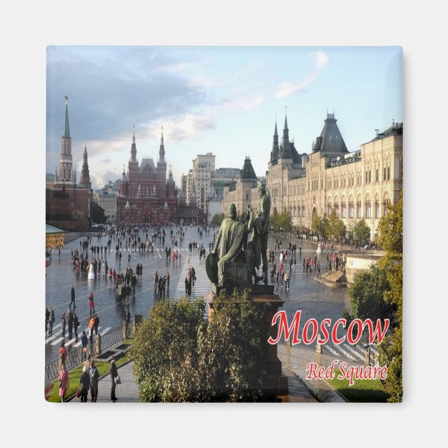 ZRU016 MOSKAU RED SQUARE, Russland, Europa, Kühlsc Magnet (Vorne)