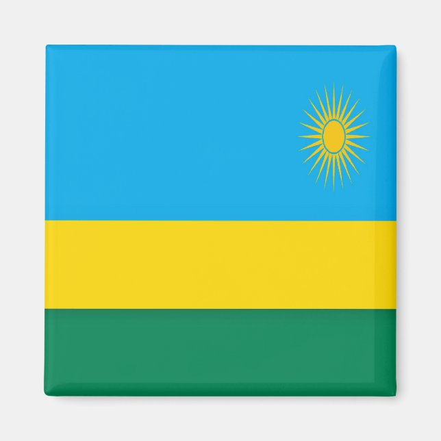 zRW001 RWANDA Flag, Afrika, Kühlschrank Magnet (Vorne)