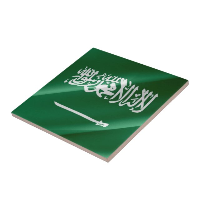 zSA002 schwingende Saudi-FLAG Saudi-Arabien, Fliese (Seite)