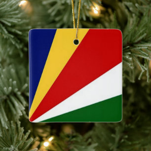 zSC001 SEYCHELLES, Flag, Afrika, Keramikornament