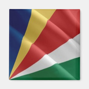 zSC002 SEYCHELLES, Waving Flag, Afrika, Kühlschran Magnet