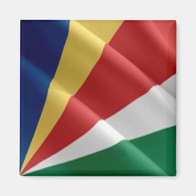 zSC002 SEYCHELLES, Waving Flag, Afrika, Kühlschran Magnet (Vorne)