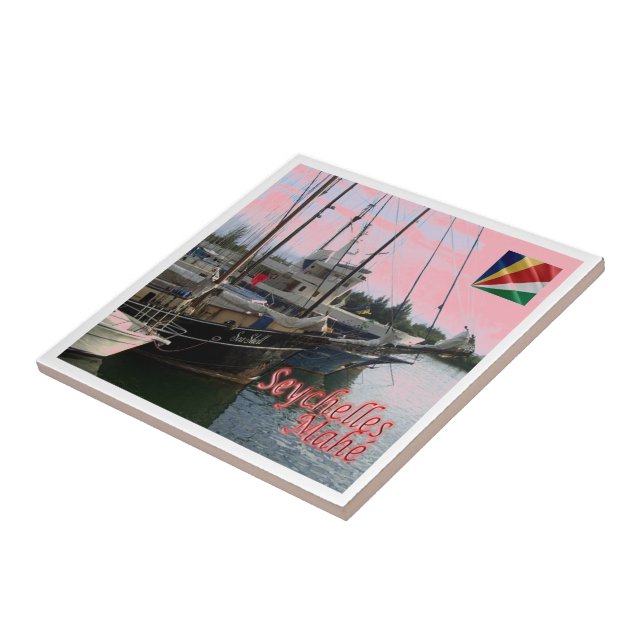 zSC012 MAHE' Harbour, Seychellen, Afrika, Fliese (Seite)