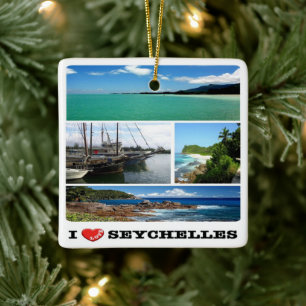 zSC021 SEYCHELLES, I Liebe, Keramikornament