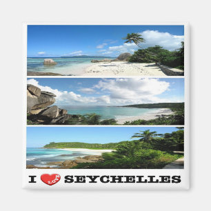zSC022 SEYCHELLES, I Liebe, Mosaik, Afrika, Kühlsc Magnet
