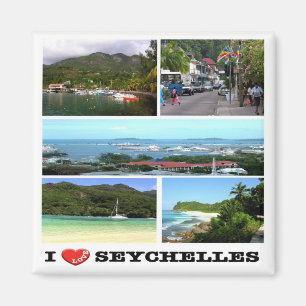 zSC023 SEYCHELLES I Liebe, Victoria, Mosaik, Kühls Magnet