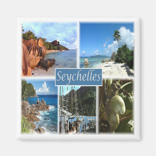 zSC026 SEYCHELLES, Mosaik, Afrika, Kühlschrank Magnet
