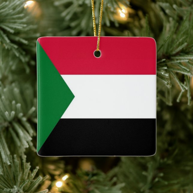 zSD001 SUDAN, Flag, Afrika, Keramikornament (Baum)