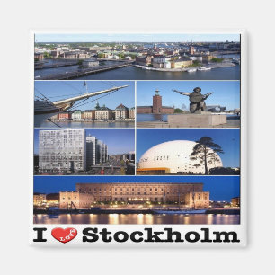zSE021 STOCKHOLM "I LIEBE". Schweden, Europa, Kühl Magnet