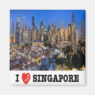 zSG010 LION CITY in Liebe SINGAPUR, Asien, Kühlsch Magnet