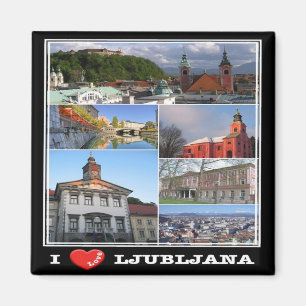 zSI009 LJUBLJANA "I Liebe" , Slowenien, Kühlschran Magnet