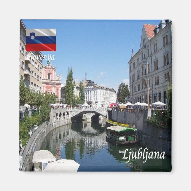 zSI010 LJUBLJANA Centre, Slowenien, Europa, Kühlsc Magnet (Vorne)