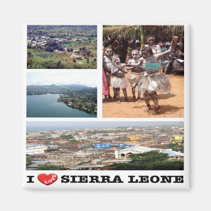 zSL006 SIERRA LEONE, I Liebe, Mosaik, Afrika, Kühl Magnet