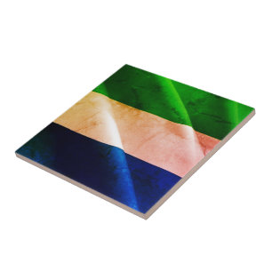 zSL02 SIERRA LEONE, Waving Flag, Afrika, Fliese