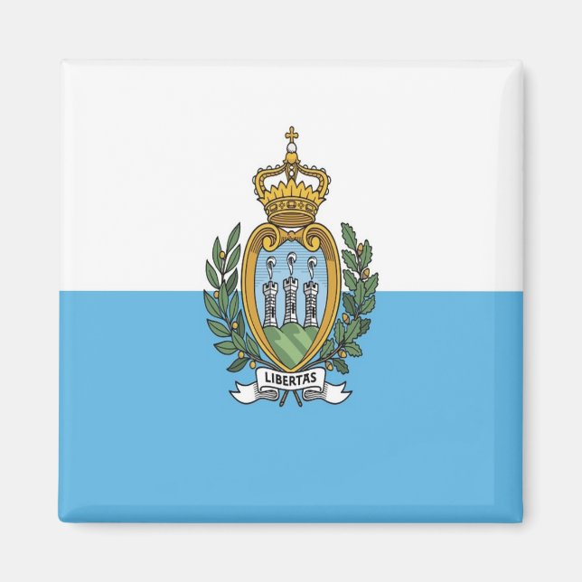 zSM001 SAN MARINO FLAG, Europa, Kühlschrank Magnet (Vorne)