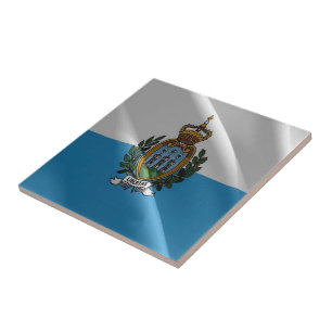 zSM002 SAN MARINO waving FLAG, Europa, Fliese