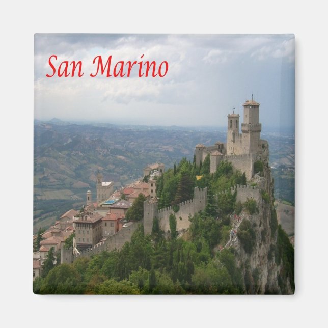zSM007 MONTE TITANO Panorama, San Marino, Kühlschr Magnet (Vorne)