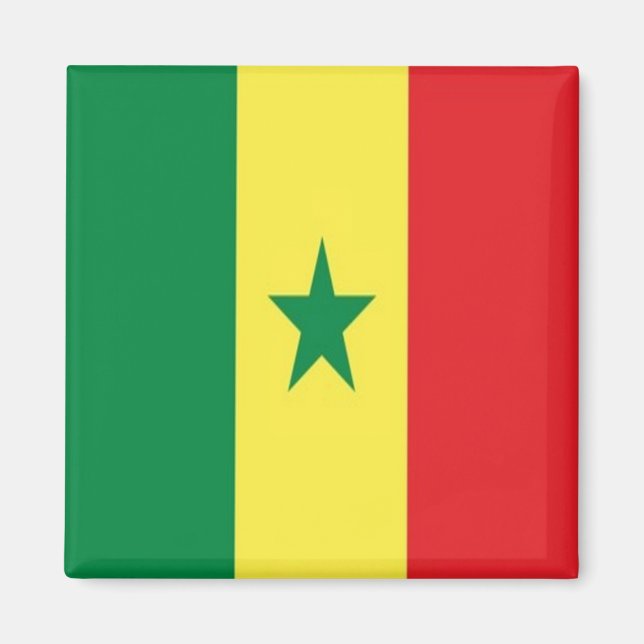 zSN001 SENEGAL, Flag, Afrika, Kühlschrank Magnet (Vorne)