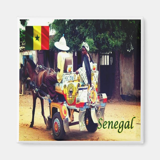 zSN003 SENEGAL, Buggy Taxi, Afrika, Kühlschrank Magnet (Vorne)