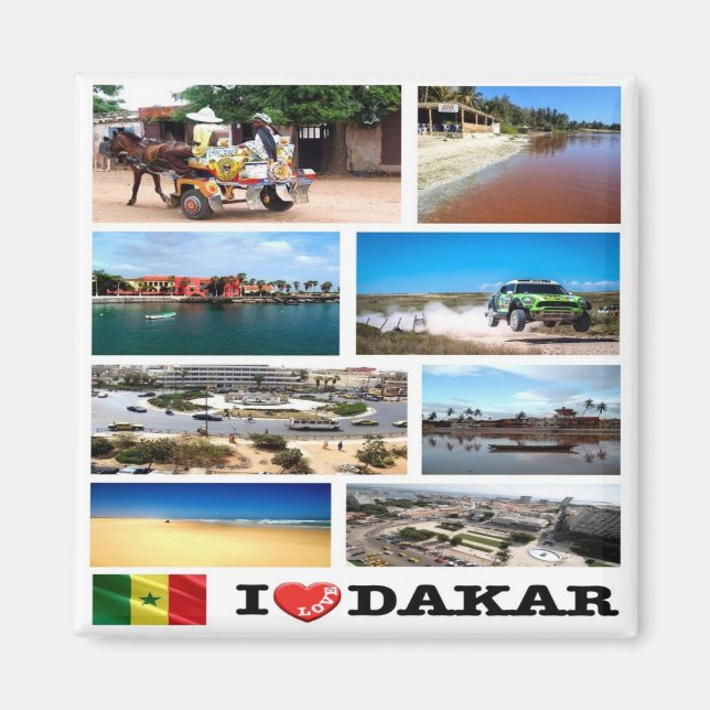 zSN013 DAKAR I Liebe, Mosaik, Senegal, Kühlschrank Magnet (Vorne)